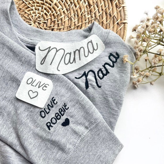 Name Stick and Stitch, Mama Sweatshirt Embroidery Kit 