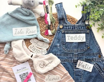 Custom Name Stick and Stitch Pattern, Embroidery Personalized Kids Clothing Patches, Peel and Stick, Water Soluble Paper, DIY Customize Gift