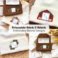 Fall Embroidery Printable Beanie Stick And Stitch, Autumn Beanie Craft Embroidery Project, Embroidery PDF Stick and Stitch Pumpkin Design