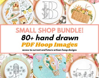 Embroidery  Hoop Art, Mega Offer Lifetime, Hand Embroidery Template, Bundle PDF Hand Embroidery Images, Whole Shop Bundle Embroidery