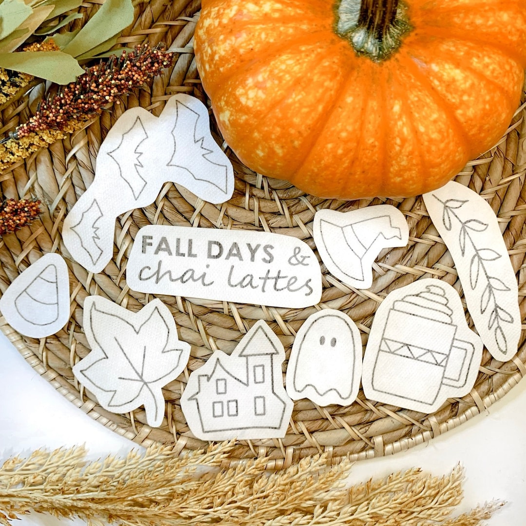 Halloween Stick and Stitch Embroidery, Fall Pattern Hand Embroidery ...