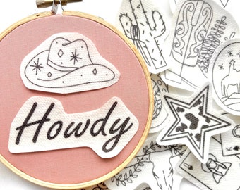 Western Stick and Stitch Embroidery Designs Cowboy Embroidery Stabilizer Western Stick n Stitch Texas Embroidery Southwest Water Soluble Kit