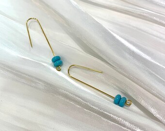 Pendiente azul geométrico simple turquesa real