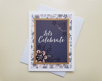 Let's Celebrate Handmade Greeting Card - Blank Inside