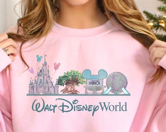 Disney 4 Parks Sweatshirt, Vintage Disney Parks Shirt, Epcot Magic Kingdom Disney's Animal Kingdom Disney's Hollywood Studios Hoodie 322703