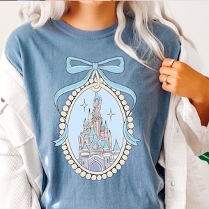 Comfort Color® Disney Magical Castle Shirt, Magic Kingdom Blue Coquette Shirt, Disney Castle Fairytale Shirt, Disneyworld Family Trip 322775