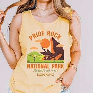 Lion King Pride Rock National Park Tank Top, Lion King Tank, Animal Kingdom Tank Top, Disney Simba And Mufasa Tank Comfort Colors Top 321723