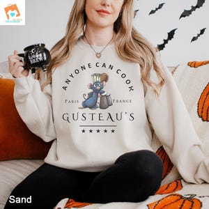 Disney Ratatouille Anyone Can Cook Crewneck, Celebrate Paris with Chef Remy Hoodie, Gusteau Shirt 322187 image 6