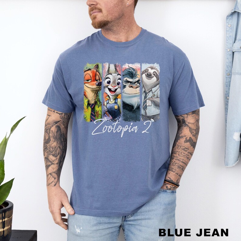 Comfort Colors Disney Zootopia 2 Shirt: Nick Wilde Judy Hops Flash Slothmore Tee 324672 imagem 4