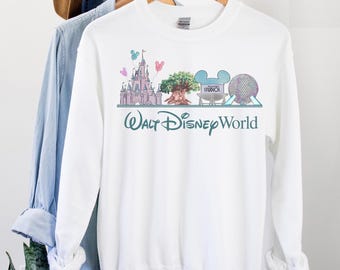 Disney 4 Parks Sweatshirt, Vintage Disney Parks Shirt, Epcot Magic Kingdom Disney's Animal Kingdom Disney's Hollywood Studios Hoodie 322703