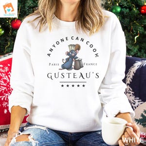 Disney Ratatouille Anyone Can Cook Crewneck, Celebrate Paris with Chef Remy Hoodie, Gusteau Shirt 322187 image 8