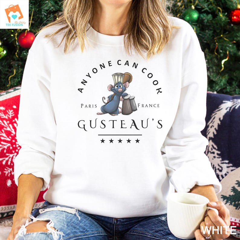 Disney Ratatouille Anyone Can Cook Crewneck, Celebrate Paris with Chef Remy Hoodie, Gusteau Shirt 322187 image 8