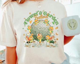 Disney Flower and Garden Festival Shirt Epcot Flower Garden Orange Bird Tee 320985