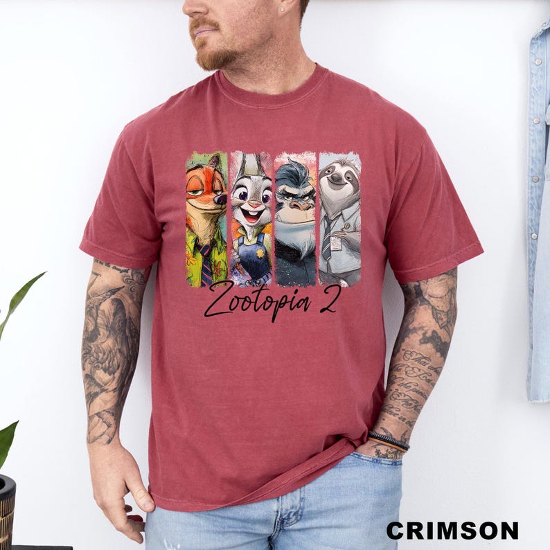 Comfort Colors Disney Zootopia 2 Shirt: Nick Wilde Judy Hops Flash Slothmore Tee 324672 imagem 5