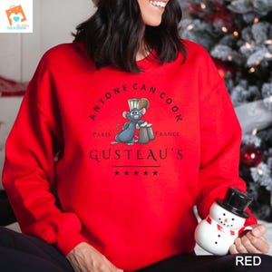 Disney Ratatouille Anyone Can Cook Crewneck, Celebrate Paris with Chef Remy Hoodie, Gusteau Shirt 322187 image 11