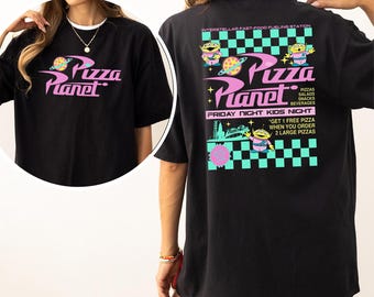 Pizza Planet Checkered Toy Story Shirt, Comfort Colors Disney Aliens Tee, 323542