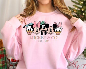 Mickey & Co 1928 Sweatshirt Disney Vintage Mickey and Friends Hoodie Retro Mickey and Friends Crewneck Mickey and Co. Vintage Sweater 322280