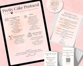 Autocollants et cartes d'entretien pour gâteaux imprimables | Modèle de code QR (PDF et PNG)