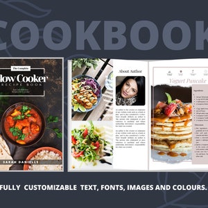 CookBook Template for Canva, Editable Recipe Book, Family Cookbook Template, Recipe Binder Canva Template