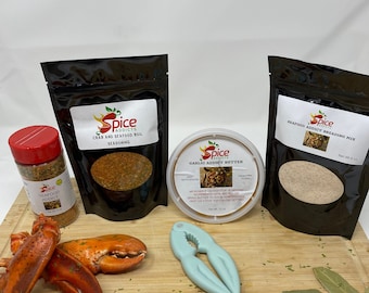 Gourmet Seafood Gift Set, Garlic Butter Sauce, Seasoning, Breading Mix