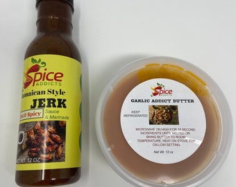 Cajun Garlic Butter & Jerk Sauce Pack, Homemade Sauce Variety