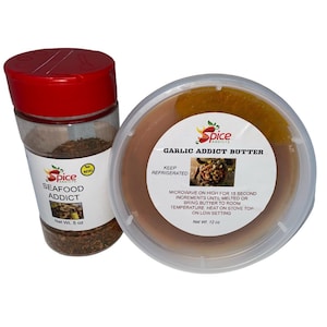 Seafood Shaker and Dipping Sauce, Bundle Deal, Garlic Butter Sauce, Gift For Cook, Christmas Gift