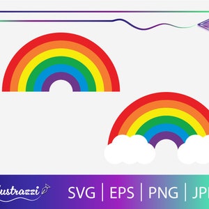 Rainbow SVG Bundle | Pride Rainbow Clip Art Digital Download | Rainbow Cut Files | Pride Month LGBTQ+ Rainbow svg png Print For T-Shirts