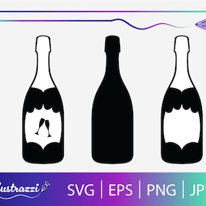 Champagne Bottle SVG Files | Champagne Bottle svg, Champagne Bottle Digital Download | Champagne Celebration | Champagne Bottle Silhouette