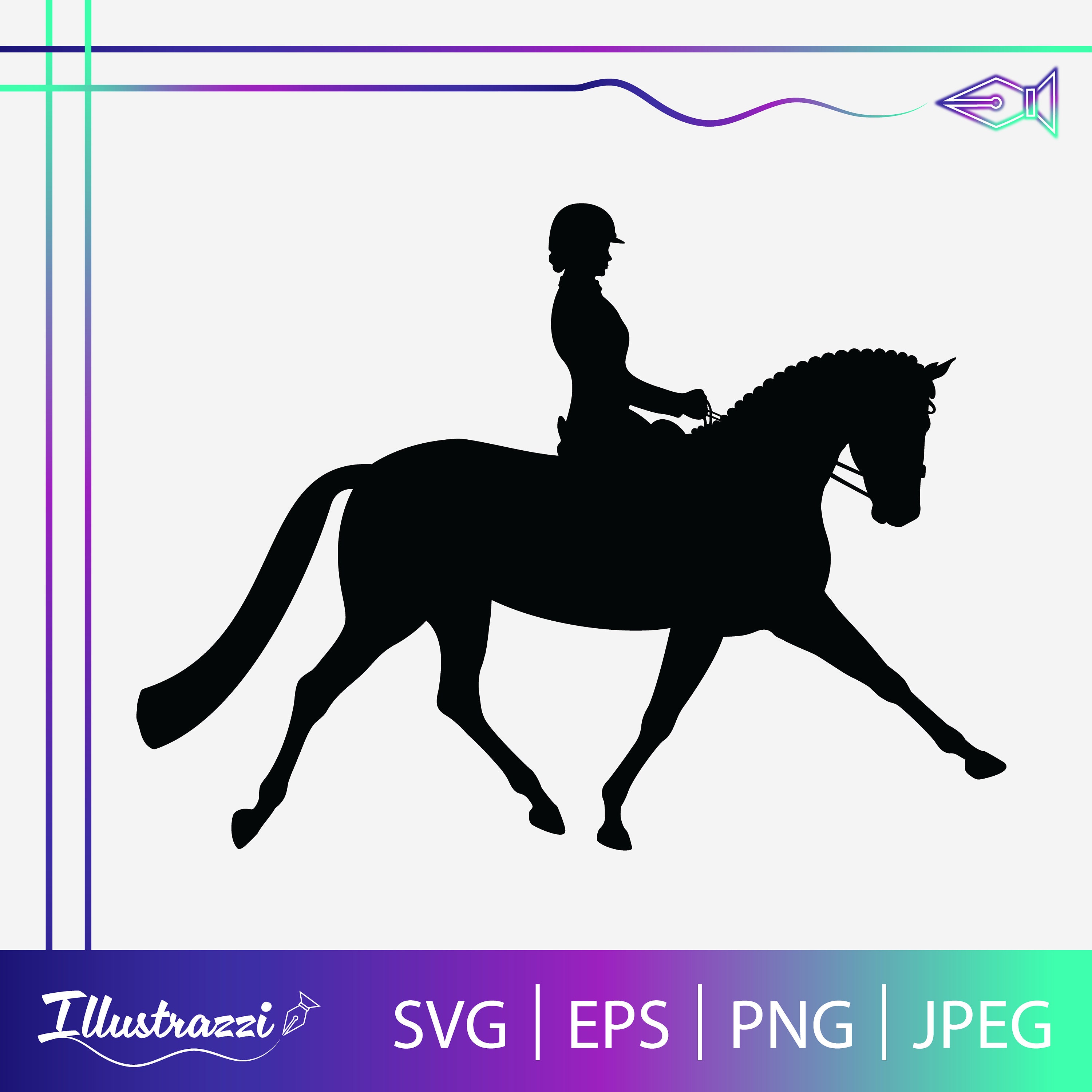 Dressage SVG Dressage Horse Silhouette SVG Horse Svg Png Eps Jpeg Dressage Horse Silhouette