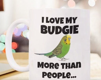 Avian, Big Coffee Mug, Budgie, Bird Mug, Parakeet Mug, New Dad Mug, Large Coffee Mug, Parakeet, Pet Sympathy Gift, Feathered Friends