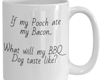 Bacon Large Coffee Mug, Man Chalice, Presents For Him Her, Bacon Lover Mug, Ron Swanson Cup, Vegan Gift, BBQ Sign, Vegetarian BBQ Joke Mug