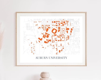 Auburn campus map, Auburn University, Map of Auburn Alabama, Auburn gifts for her, unique Auburn gifts, auburn gift ideas, auburn gift box
