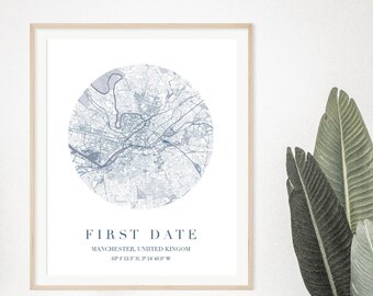 First Date Map, first date map gift, first date map print, etsy first date map, first date location, our first date map gift, date map gift