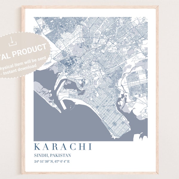 Karachi Map pdf | Pakistan Poster | Print Karachi | Karachi Wall Art | Karachi Art | Karachi Poster | Karachi Map | Karachi Map Download