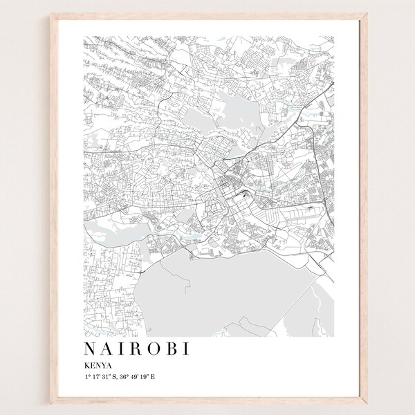 Kenya Map | Nairobi Kenya | Kenya Africa | Nairobi Map | Nairobi Art | Nairobi Map Print Out | Nairobi Map Print | Kenya Travel Poster