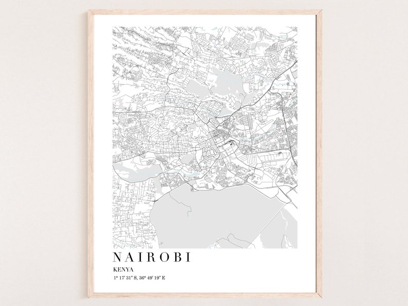 Kenya Map Nairobi Kenya Kenya Africa Nairobi Map - Etsy