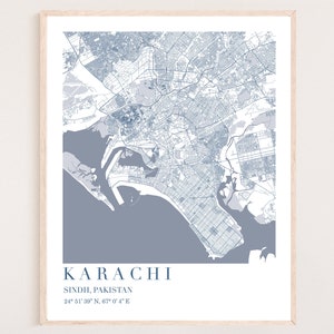 Karachi-kaart | Pakistaanse poster | Afdrukken Karachi | Karachi kunst aan de muur | Karachi-kunst | Karachi-poster | Karachi-kaart | Karachi-routekaart | Pakistan