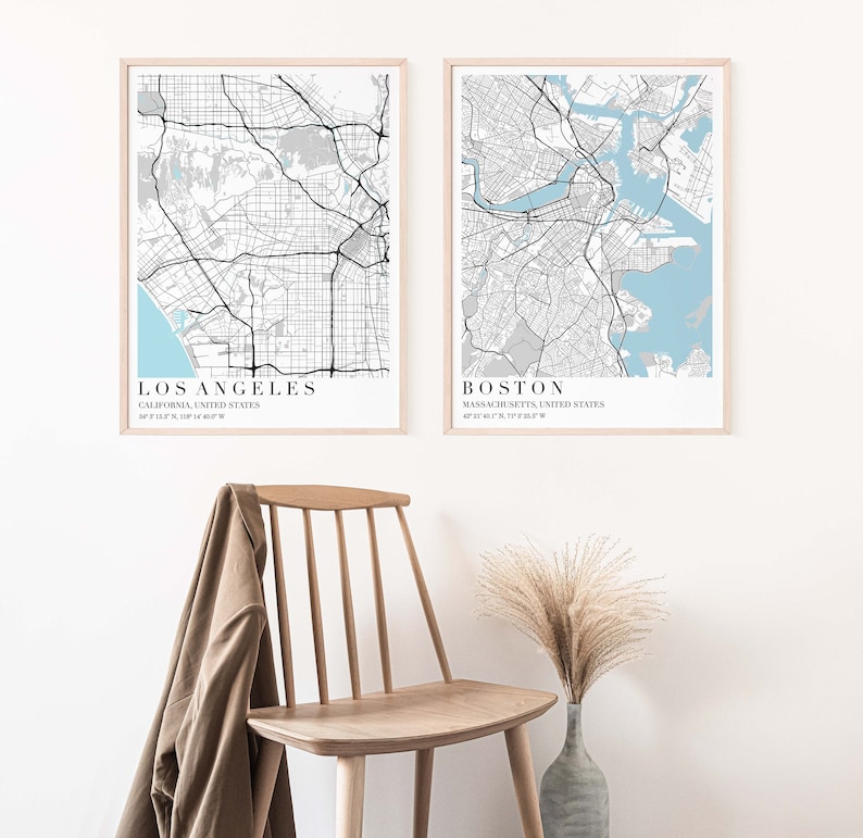 City Map Wall Art Custom Map Art Custom Maps City Map Etsy