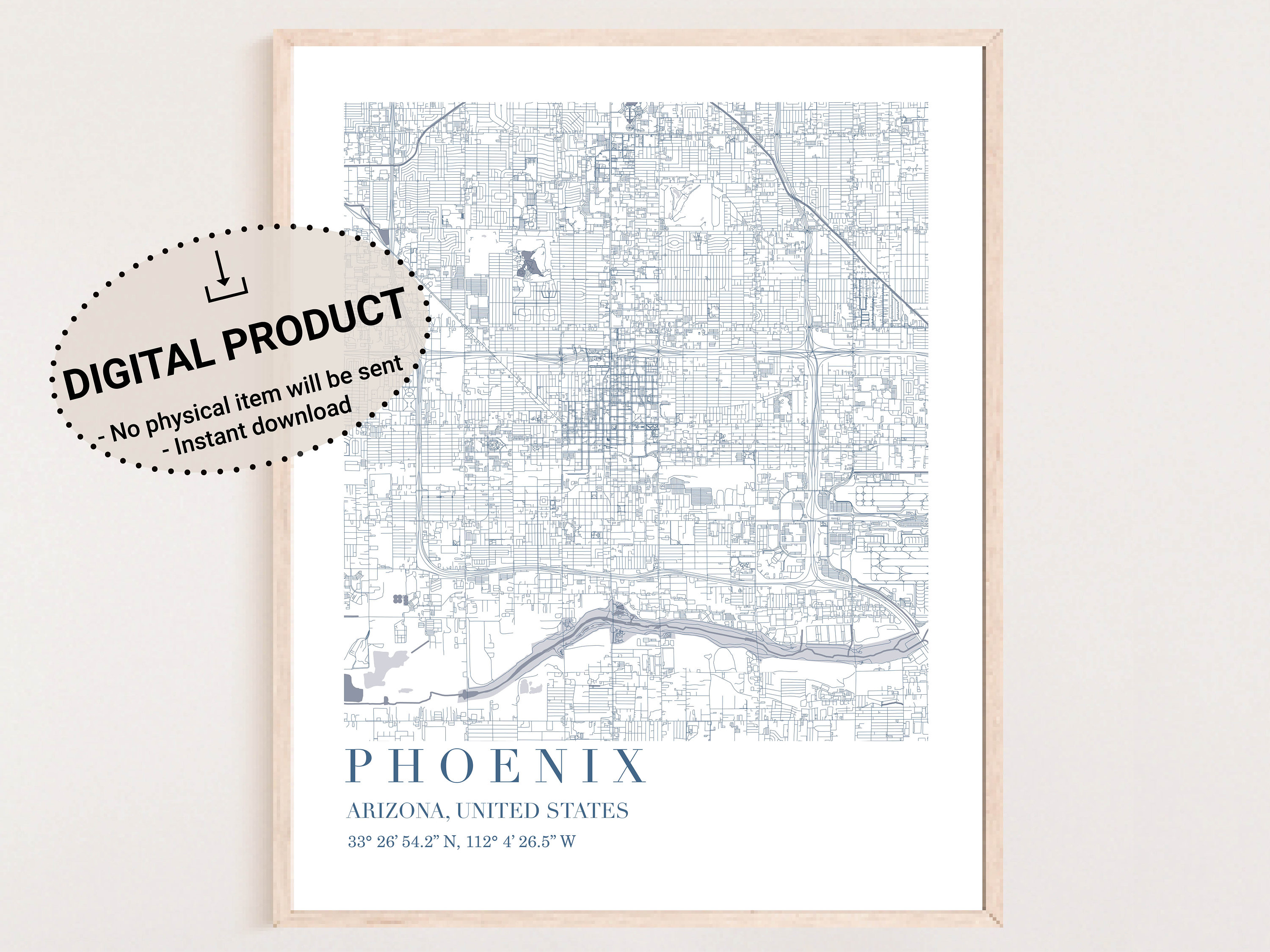 Phoenix Area Map Print