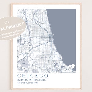 Chicago Map Download | Digital Download | Chicago Map Print | Chicago Map Art | Chicago Map Poster | Chicago Illinois Map | Chicago Art