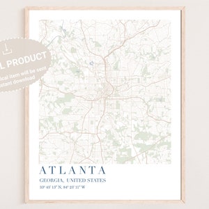 Atlanta Digital Print | Atlanta Map Print | Atlanta Map Art | Atlanta City Map | Atlanta Wall Art | Atlanta Wall Print | Map of Atlanta