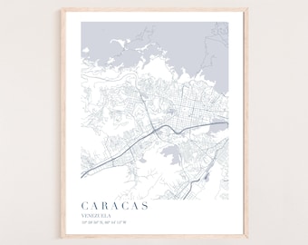 Map Of Caracas | Map Of Caracas Venezuela | Caracas Art | Caracas Poster | City Map Of Caracas Venezuela | Map Of Caracas City | Caracas Map