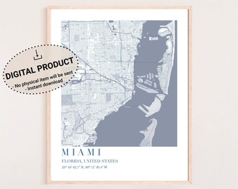 Map of Miami beach, Florida map, printable map of Miami Beach, Miami city map printable, printable map of Miami, map of Miami print