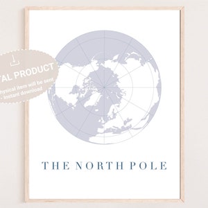 North Pole Wall Art Printable, Christmas Decorations North Pole, Christmas decor wall art, Christmas North Pole Images, Gift for Hostess
