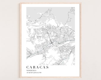 Map Of Caracas | Map Of Caracas Venezuela | Caracas Art | Caracas Poster | City Map Of Caracas Venezuela | Map Of Caracas City | Caracas Map