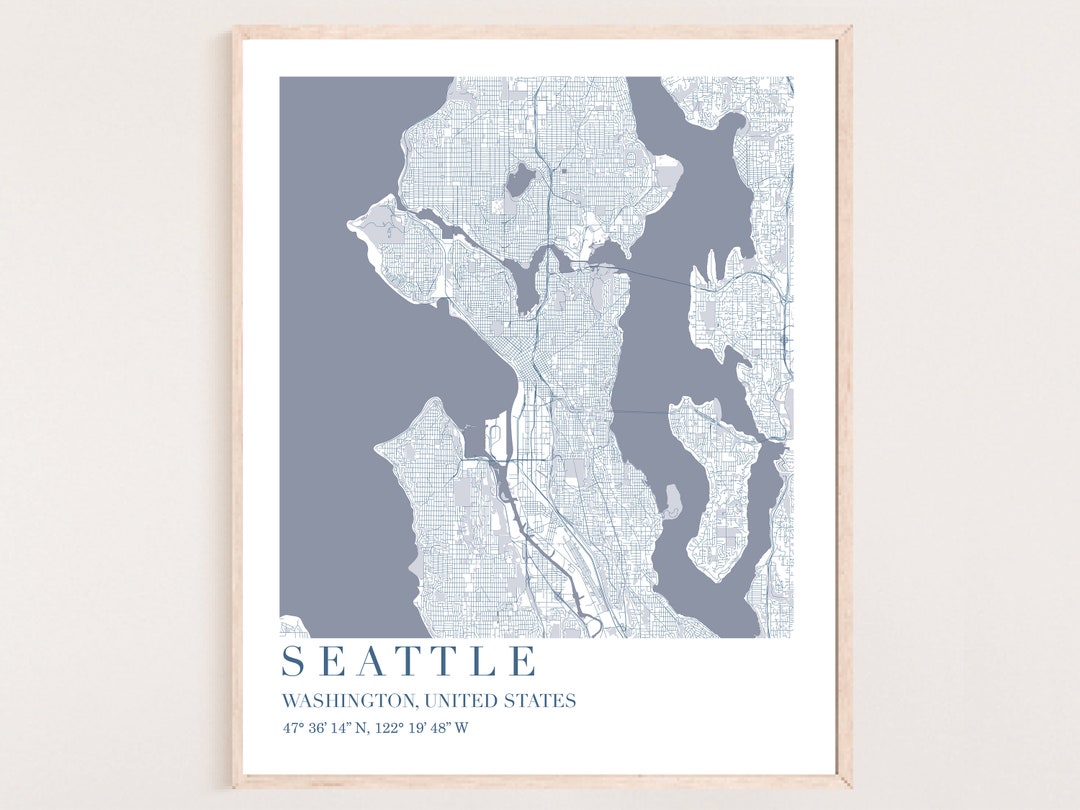 Seattle City Map | Seattle Map Print | Seattle Map | Seattle Map Art ...