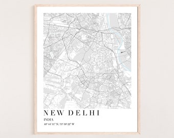 New Delhi Map | India Map | Delhi | Map India | New Delhi | New Delhi Poster | New Delhi Map | New Delhi Map Print India