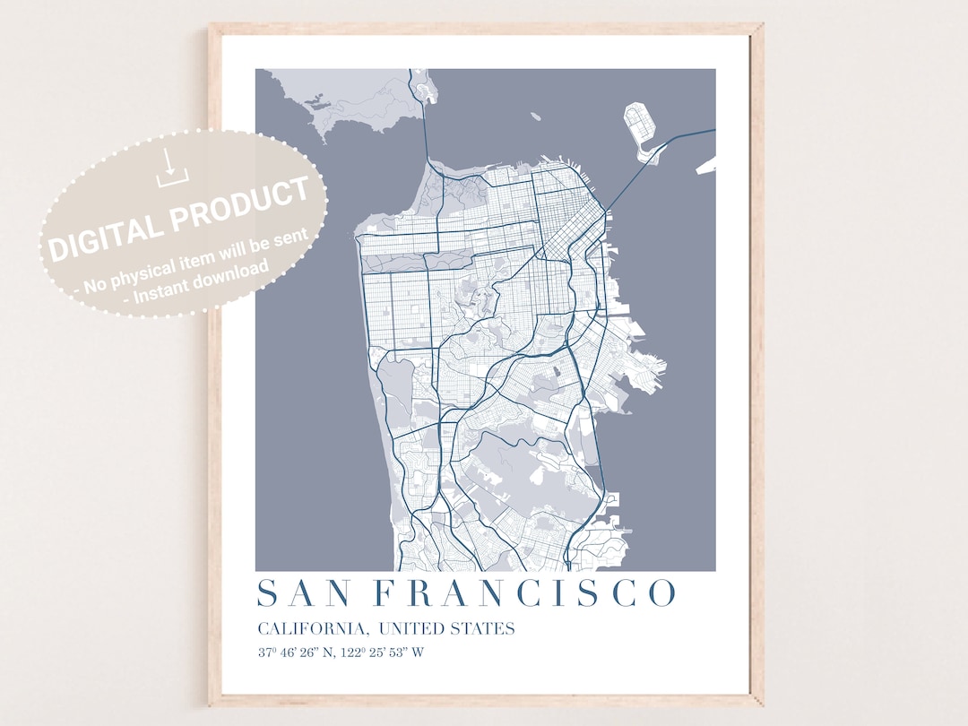 San Francisco Printable Map Map - Il 1080xN.4037975980 Nr48 
