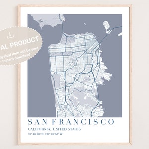 San Francisco Printable Map | Map San Francisco | Map San Francisco Map Neighborhoods | High Resolution Map San Francisco Map | Digital SF