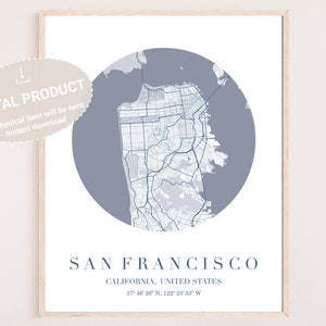 San Francisco Printable Map | Map San Francisco | Map San Francisco Map Neighborhoods | High Resolution Map San Francisco Map | Digital SF
